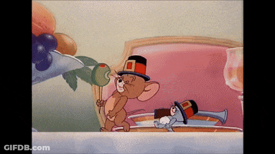 Jerry Mouse Nephew Nibbles Thanksgiving Marching Walk GIF