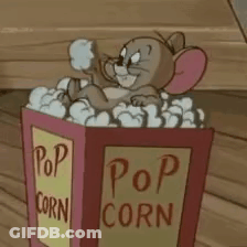 Jerry Mouse Sitting In Popcorn Box GIF