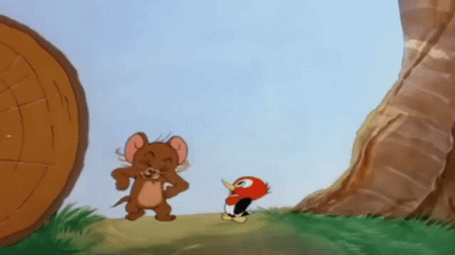 Jerry Mouse Woodpecker Cute Kiss GIF
