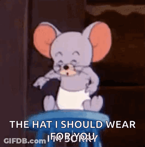 Jerry On Blue Stool The Hat I Should Wear For You GIF