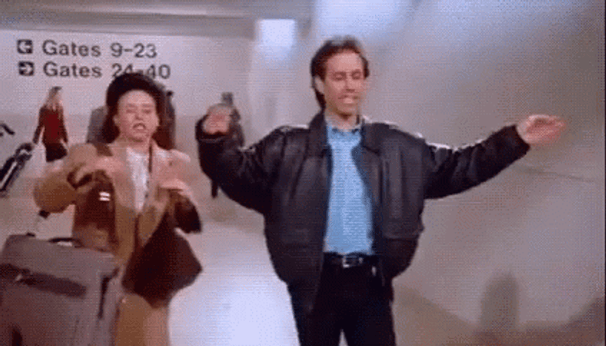 Jerry Seinfeld Running In Airport To Catch Flight GIF