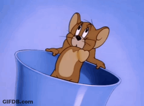 Jerry Sitting In Blue Cup GIF