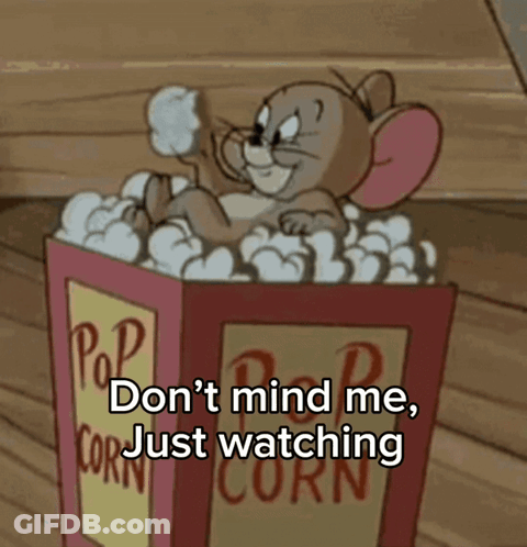 Jerry Sitting In Popcorn Box Watching GIF
