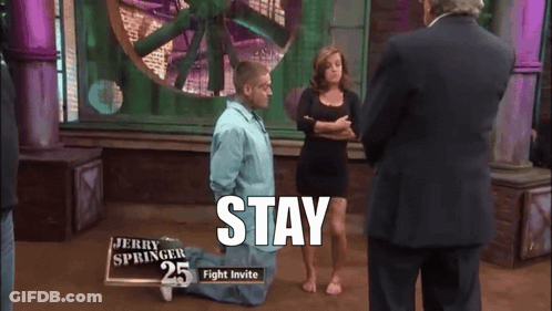 Jerry Springer 25 Fight Invite Is Being Advertised On A Tv Show GIF