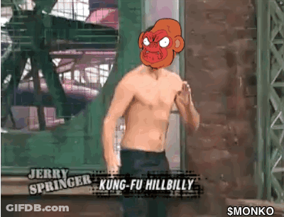 Jerry Springer Kung-Fu Hillbilly Is A Cartoon Character In A Video Game GIF