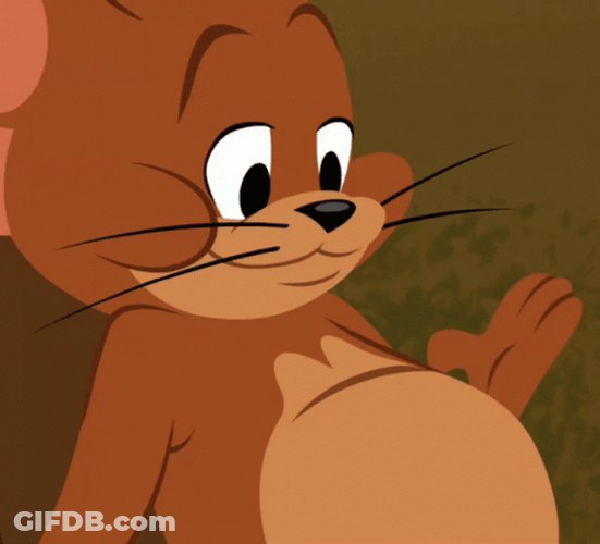 Jerry The Mouse Slapping Tummy GIF