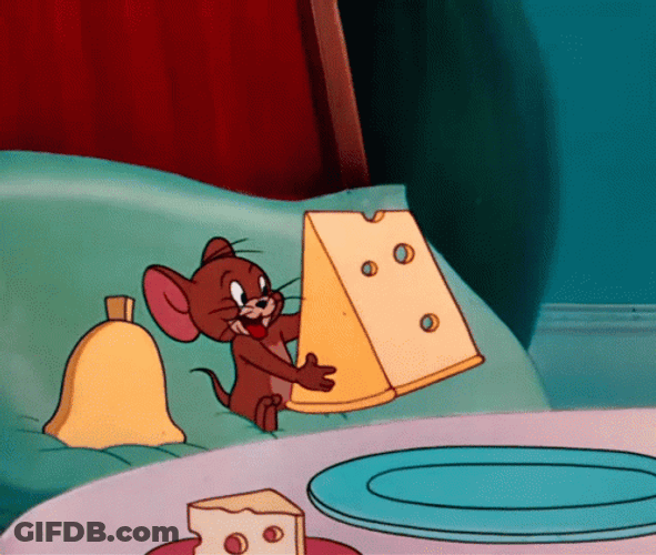 Jerry The Mouse Swallows Whole Cheese GIF