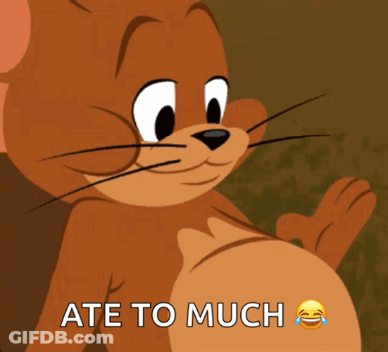 Jerry The Mouse Tummy Ate So Much GIF