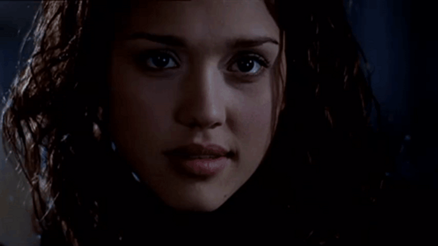 Jessica Alba Closing Eyes While Cute Smiling GIF
