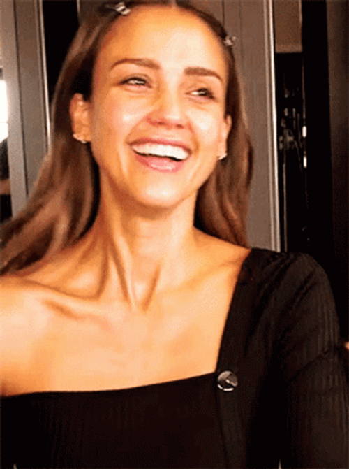 Jessica Alba Laughing Out Loud GIF