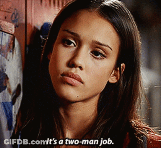 Jessica Alba Looking Up While Standing GIF