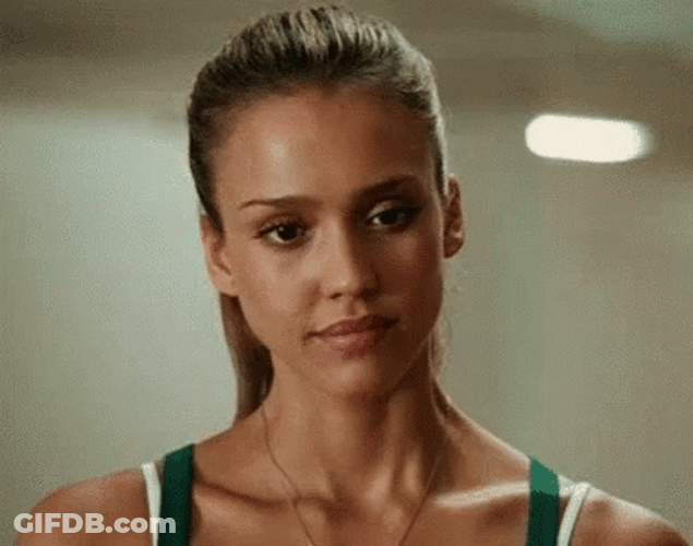 Jessica Alba Making Fake Smile GIF