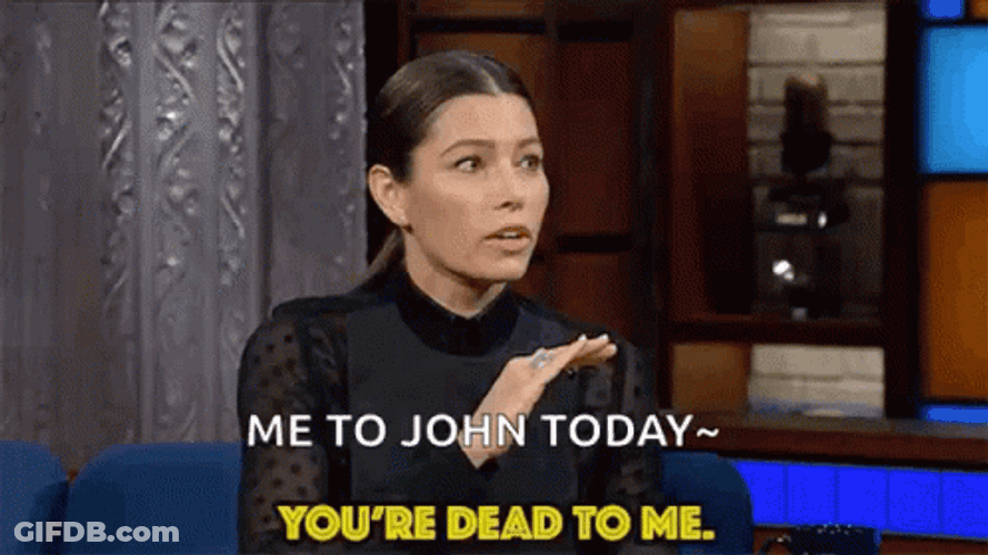 Jessica Biel Hand Gestures Youre Dead To Me GIF