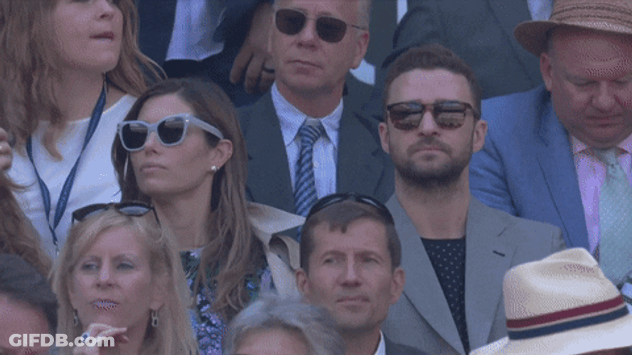Jessica Biel With Justin Timberlake In The Audience GIF