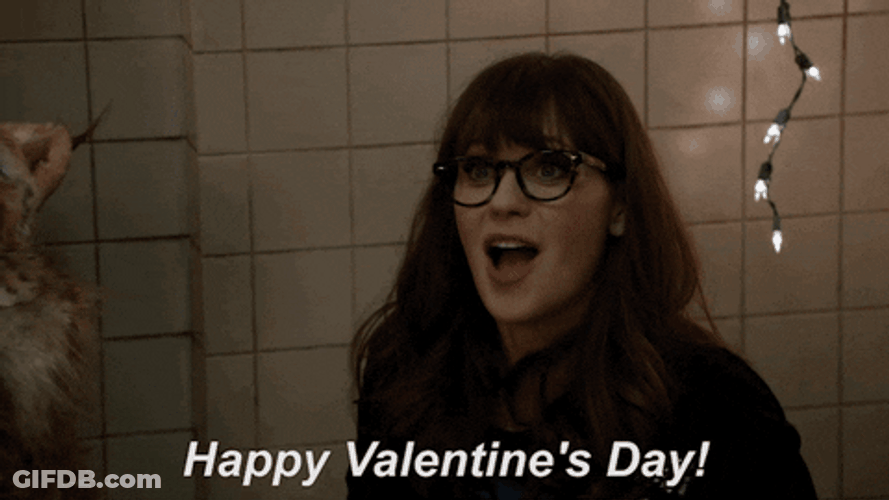 Jessica Day Greeting Happy Valentine's Day GIF