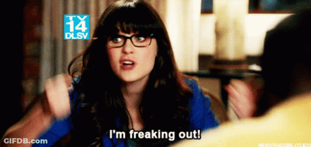 Jessica Day New Girl Freaking Out GIF