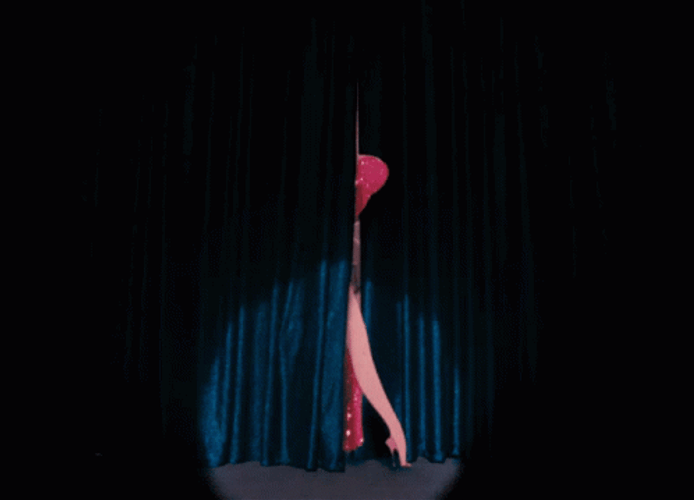 Jessica Rabbit Emerges From Velvet Curtains. GIF
