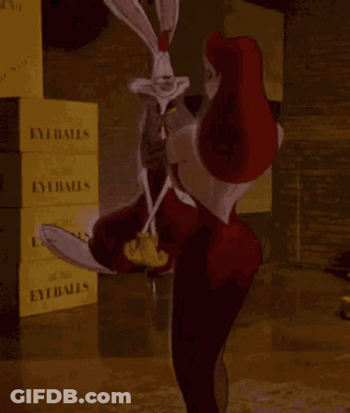 Jessica Rabbit Smooching Roger Rabbit GIF