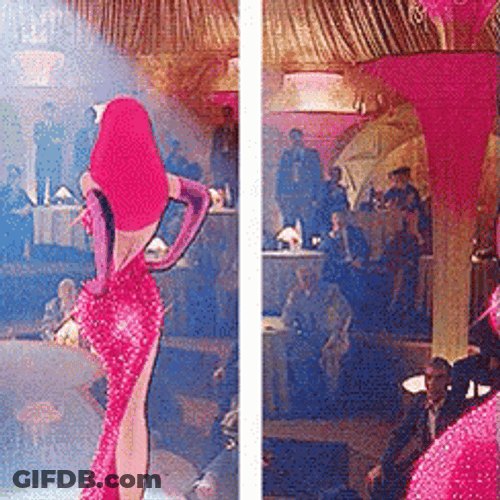Jessica Rabbit Split Screen Dance GIF