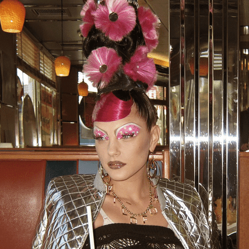 Jessica Stam Flower Bun GIF