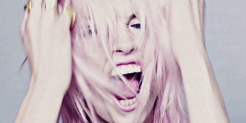 Jessica Stam Pink Hair GIF