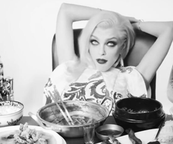 Jessica Stam Pulling Her Tongue Out GIF