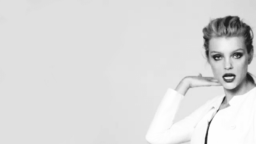 Jessica Stam Raising Hand GIF