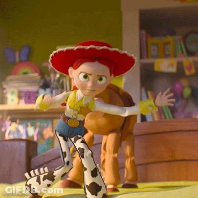 Jessie From Toy Story With Stuffed Horse GIF