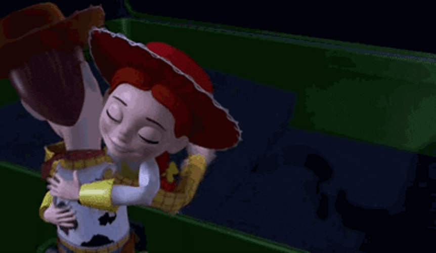 Jessie Hugging Woody In Toy Story GIF
