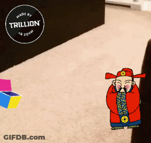 Jester And Man With Trillion Logo GIF