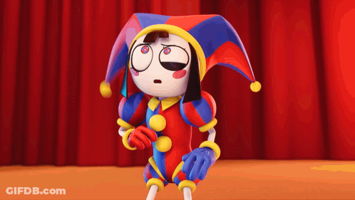 Jester Character Standing On Stage GIF