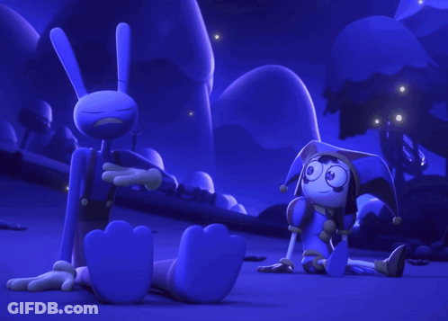 Jester Hat Cartoon Beside Rabbit GIF