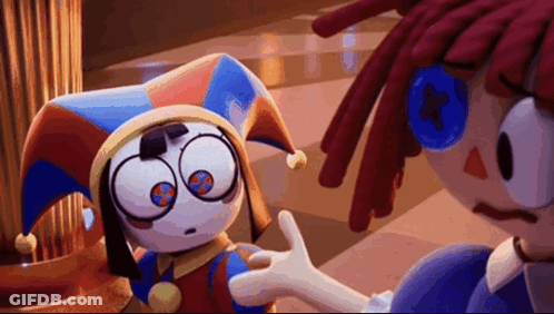 Jester Hat Character Talking To Another GIF