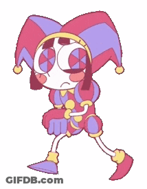 Jester In Pink And Purple Outfit GIF