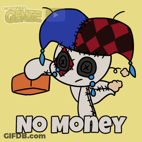 Jester Saying No Money GIF