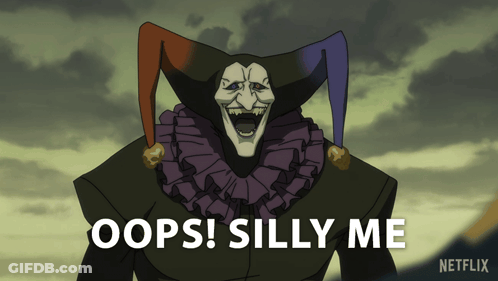 Jester Saying Oops Silly Me GIF