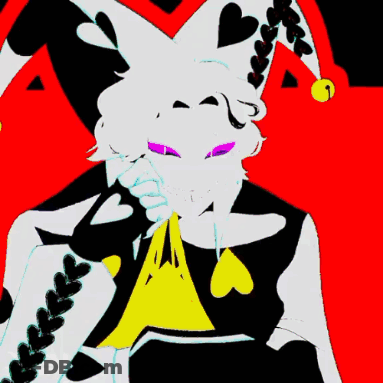Jester With Hearts On Hat And Sleeves GIF