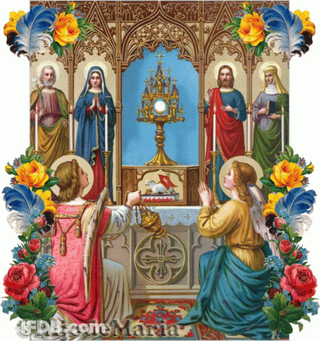 Jesus And Apostles Surrounded By Flowers Hijo De Maria GIF