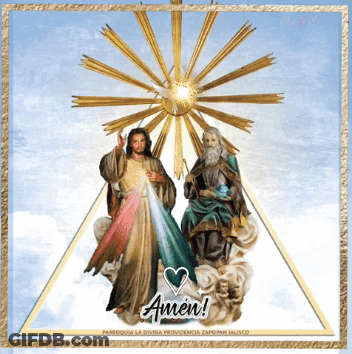 Jesus And Trinity Painting Saying Amen GIF