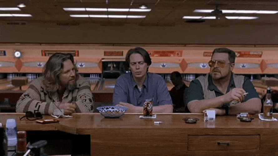 Jesus Big Lebowski Drinking On Bowling Alley GIF
