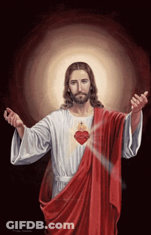 Jesus Christ Glowing Light Head Crown GIF