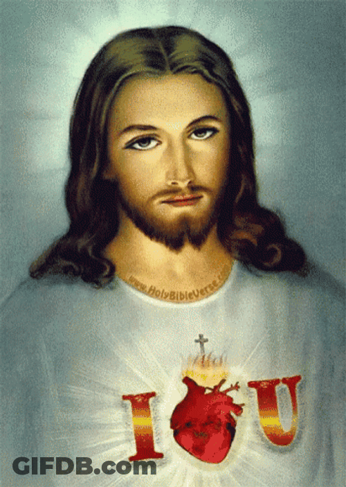 Jesus Christ I Love You Burning Heart GIF