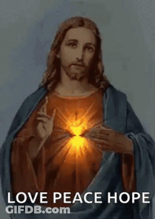Jesus Christ Love Peace Hope Glowing Heart GIF