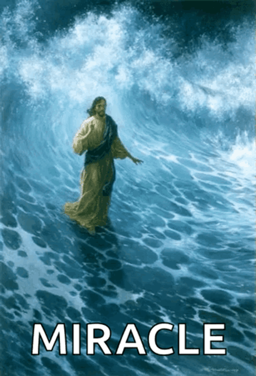 Jesus Christ Ocean Wave Miracle GIF