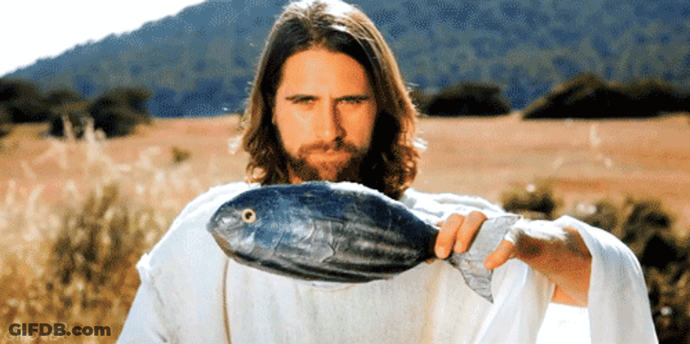 Jesus Christ Parody Fish Magic GIF