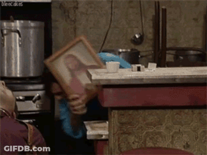 Jesus Defend Me Funny Scene Picture Frame GIF