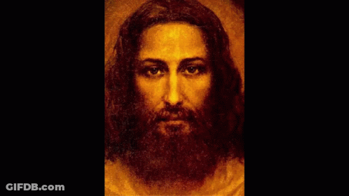 Jesus Face With Lightning Behind GIF
