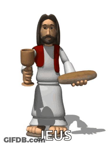 Jesus Holding Chalice And Bread GIF