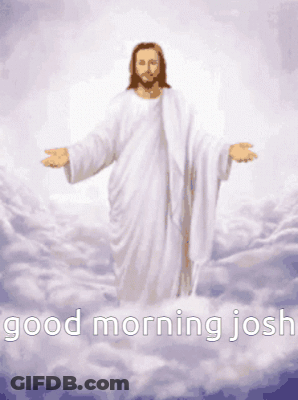 Jesus In Clouds Saying Good Morning Joshua GIF