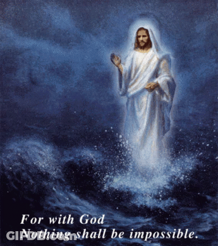 Jesus In Ocean With God Nothing Impossible GIF
